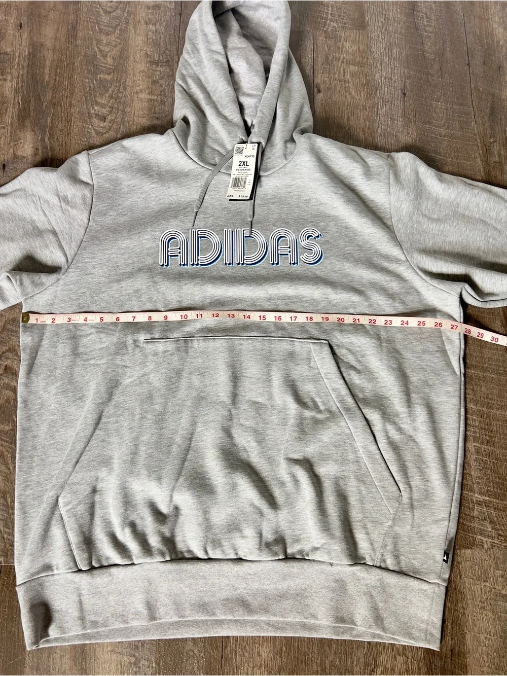 Adidas Men's Fleece Active Hoodie-Size 2XL‎
